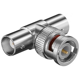 BNC male > 2 x BNC female, T type adaptor with gold contacts UG 274/U