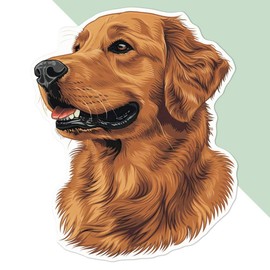 Large 210mm 'Golden Retriever Portrait' Permanent Sticker Decal for Cars/Windows/Bins/Walls etc (DW00122850)