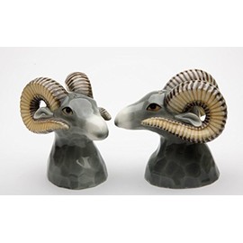 StealStreet SS-CG-20884, 3.38 Inch Painted Pair of Sheep with Horns Salt and Pepper Shaker Set