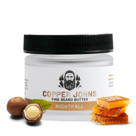 Copper Johns Beard Butter | Provides Moisture, Softness, Control, & Sheen | Made with Shea Butter, Jojoba Oil, & Sea Minerals | Nightfall | 2 oz