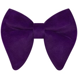 Branduce Velvet Oversize Purple Bow Tie for Men Pre-tied Adjustable Big Bowties for Wedding Party (BB10-12)