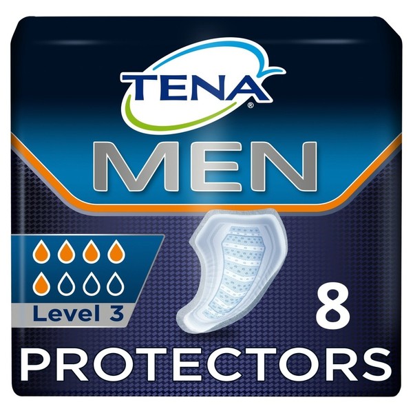 TENA Men Level 3 Incontinence Absorbent Protector, 8 Pack