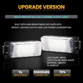 AUTOXBERT 2PCS LED License Plate Lights For Nissan 350Z 370Z Cube Leaf Sentra GT-R Versa & Infiniti G25 G35 G37 Q60 LED License Plate Tag Lights 6000K