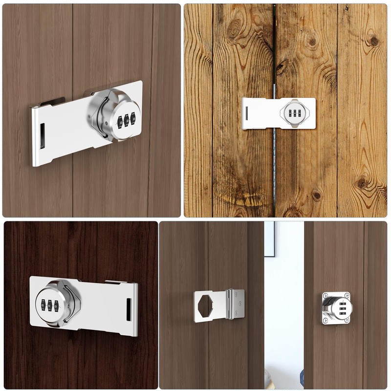 Cabinet Lock Keyless 3-Digit Password Combination Code Hasp Latch Lock
