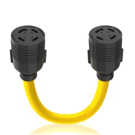 HUBRV NEMA L14-30R to L14-30R Twist Lock 125V/250V 30 AMP Female to Female Cord Generator Adapter Convert Generator Hookup Transfer Gen Power to House 18 Inches 1.5 Feet
