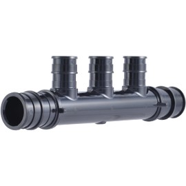 SharkBite 3 Port PEX Expansion Poly Tee, 3/4 Inch Open Trunk with 1/2 Inch Outlet, Multi Line Water Manifold Plumbing Fittings for PEX-A Tubing, UAMPT3OZ