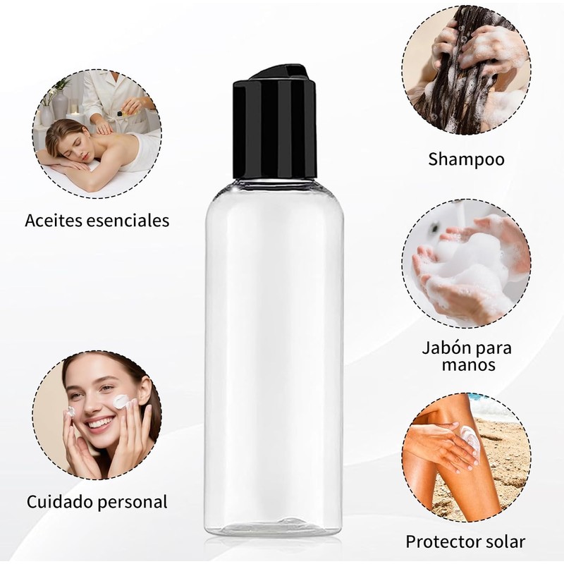 Janety 6 Piezas Botellas de Viaje Reutilizables 100 ml, Set