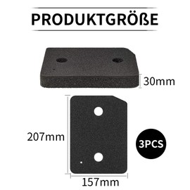 Wjelet Set of 3 Dryer Filter Set, Dryer Filter Mat, for Miele Dryer Filter Sponge 9164761, 207 x 157 x 30 mm, High-Quality Replacement Parts for Condenser Dryers and Heat Pump Dryers