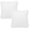 KKJIAF Ruffle Pillow Cases 18x18 Inches, White Square Ruffled Pillow