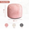 HIGOGOGO Round Stuffed Pouf Ottoman, Stripe Faux Fur Poufs with
