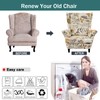 NILUOH Wing Chair Slipcovers 2 Pieces Stretch Spandex Wingback Chair