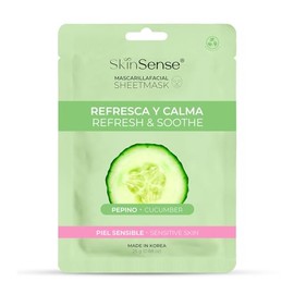 Skin Sense - Mascarilla Facial de Tela Biodegradable Coreana (1 Piezas) | Hecho en Corea | Ecológicas y Naturales - Innovadora Tecnología de Corea con Pepino