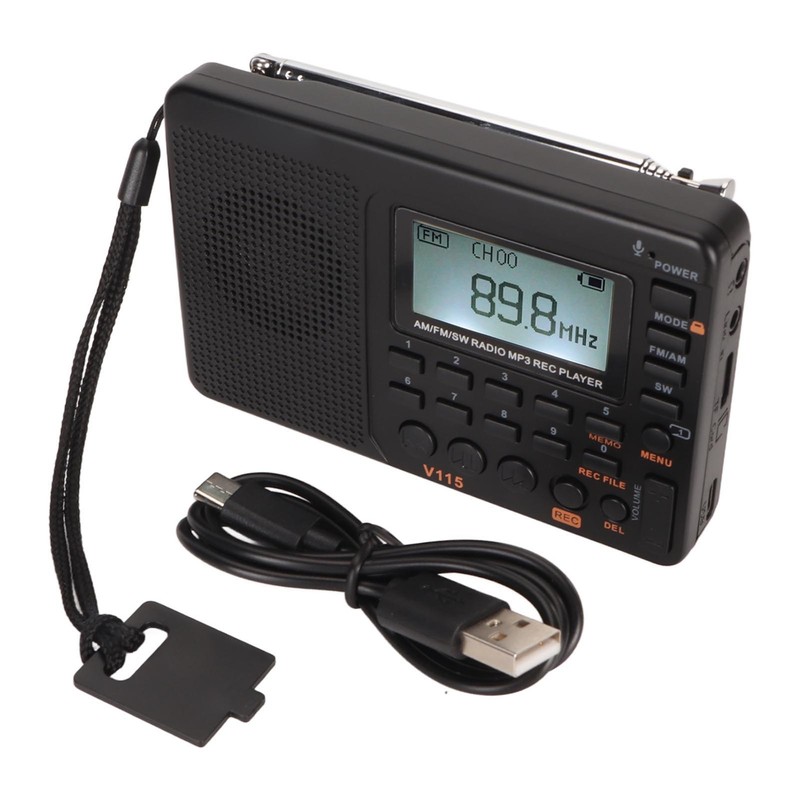 Full Band Recording Radio FM AM MP3 Player LCD Backlight