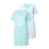 Ulla Popken Women's 2pcs Bigshirts, Morning Rise Nightgowns, Light Mint