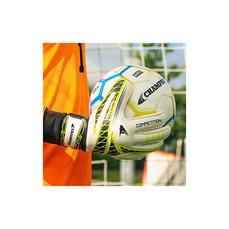 Champro Competition Goalie Glove, Optic Yellow, 6