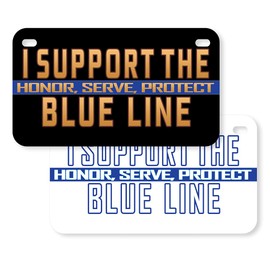 I Support The Blue Line Mini-Sized License Plate Law Enforcement Support Sheriff/Police Motorcycle Tag