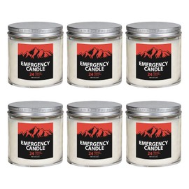 Veiuwa 6 Pack Emergency Candles, 4oz Unscented Smokeless Soy Wax Glass Jar Candles, Odorless Long Lasting for Power Outages, Survival Kits, Camping & Home Emergency Lighting