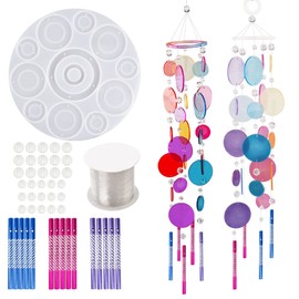 N\A Woohome Wind Chimes Resin Mould Resin Kit, Wind Chimes Epoxy Resin Molds with Craft Supplies for Create Art DIY Wind-Bell Decorations, Home Decor