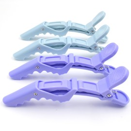 Yamel Crocodile Hair Clips Blue and Purple 4 pcs Plastic Non-Slip Grip Hair Clips for Styling Sectioning for Women or Girls Salon Home Use