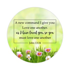 A New Command I Give You Love One Another,As I Have Loved You So You Must Love One Another John 13 Round Label Sticker 3" Circle Decal for Laptop Computer Envelopes Seals Water Bottle 100pcs