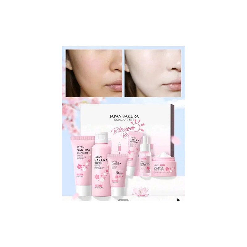 Set Skincare Japan Sakura 6 Pzs Piel Joven Y Radiante