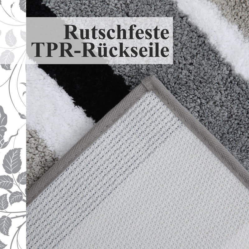 Homaxy Non-Slip Bathroom Rug Soft High-Pile Microfibre Bath Mat Absorbent