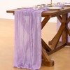 Socomi Lilac Purple Lavender Easter Cheesecloth Table Runner Boho Rustic