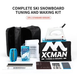 XCMAN Complete Ski Snowboard Tuning and Waxing Kit with Waxing Iron,Universal Wax,Edge Tuner,Brush,Wax Scraper,Ptex Diamond Edge Snowboard Ski Winter Snowboard and Ski Tuning Kit Full Temperature  ski wax winter sport - Color: STK-3 STANDARD VERSION