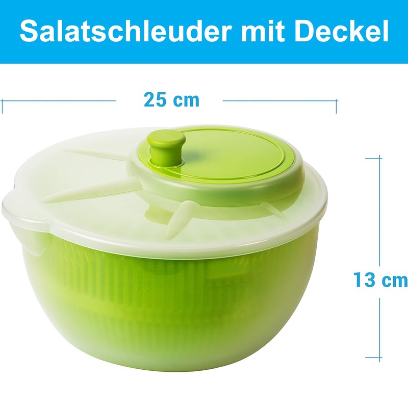 Salad Spinner with Lid, Salad Dryer, Set of 2, Diameter