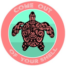 Athena Brands Tribal Turtle Come Out of Your Shell - Car Truck Window Bumper Sticker Decal - Lobster Claw Red