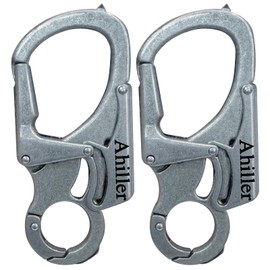 Ahiller Carabiner Keyring, Snap Hook Clip, Double Lock Designed - Tungsten Steel Spike - 8 cm Alloy Cars Key Ring, Dark Alloy