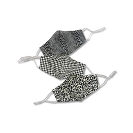 Three Pack of Reusable Face Masks - Super Soft Face Mask Made with Breathable Cotton, Adjustable Mask, Washable Cloth Mask - Adult Face Masks For Women and Men - Fabric Mask, 100% Cotton Mask