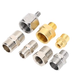 Professional Airbrush Adaptor Kit with 7pcs BSP Connectors,Brass Material,Easy to Replace for Compressor Airbrush Hose