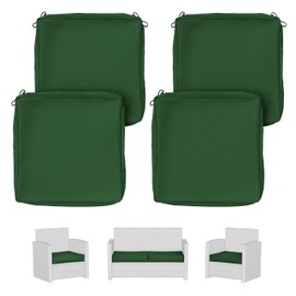 Snubbull Outdoor Chair Cushion Covers 19" x 19" x 3", Waterproof & Fade Resistant Patio Seat Cushion Cover with Handles & Ties, Replacement for Outdoor Furniture, Set of 4