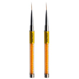 JOSALINAS Nail Art Brushes 2PCS, Gel Polish Nail Art Design Pen, Painting Tools with Nail Extension, Gel Brush Builder, Nail Gel Brush, Nail Art Liner Brush, Salon at Home DIY Manicure (Liner#15)