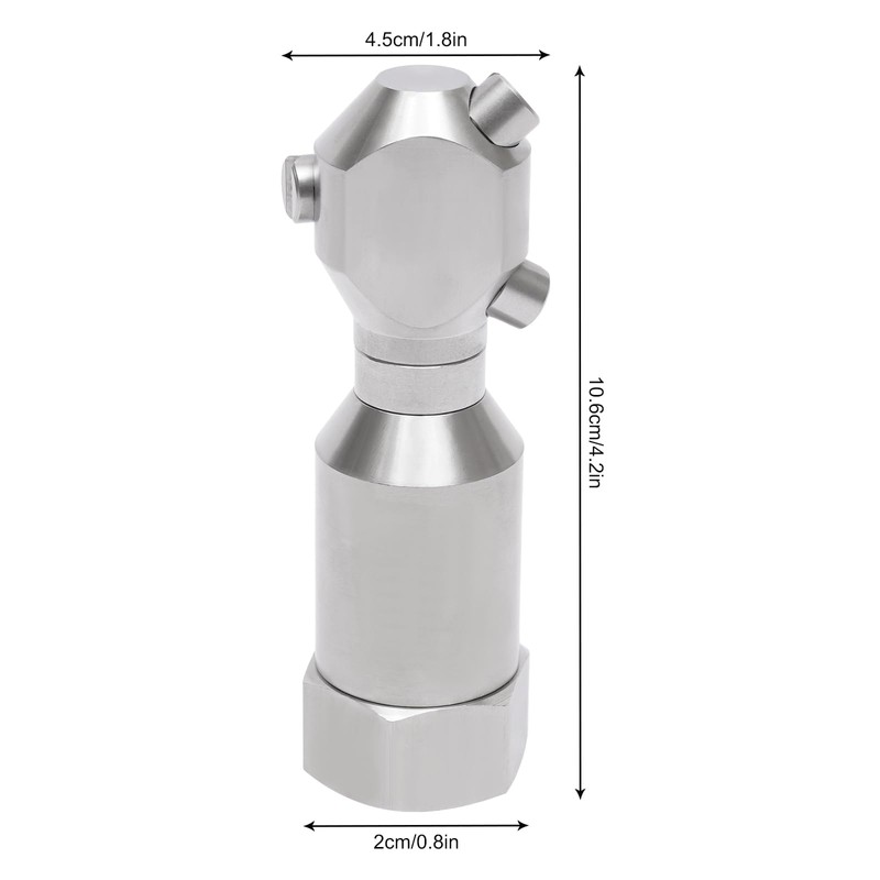 CNCEST 1/2" 360° Continuous Rotary Cleaning Nozzle Stainless 304 Tank