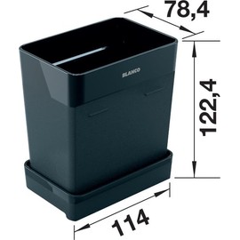 BLANCO Worktop Organizer Container | Behälter Set für die Aufbewahrung von Utensilien an der Spüle | 300 ml passend für Spülbürste, Schwämme und Küchtentücher | Platzsparende Aufbewahrungslösung
