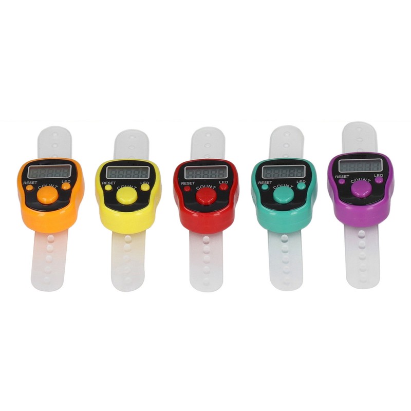 5 Pcs Electronic Finger Counter Portable Lightweight Adjustable Ring Finger