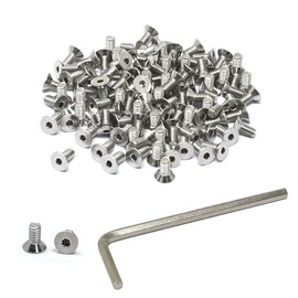 iexcell 100 Pcs #8-32 x 3/8" Stainless Steel 304 Hex Socket Flat Head Cap Screws Bolts Kit