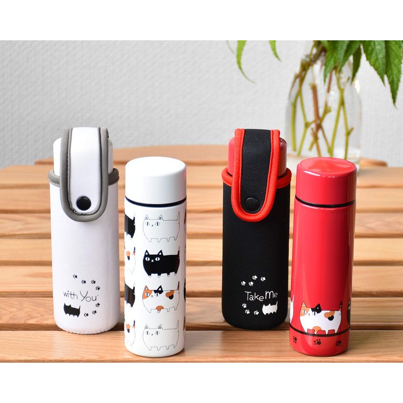 98156 Ceramic Indigo Cat 3 Brothers Stainless Steel Petite Bottle