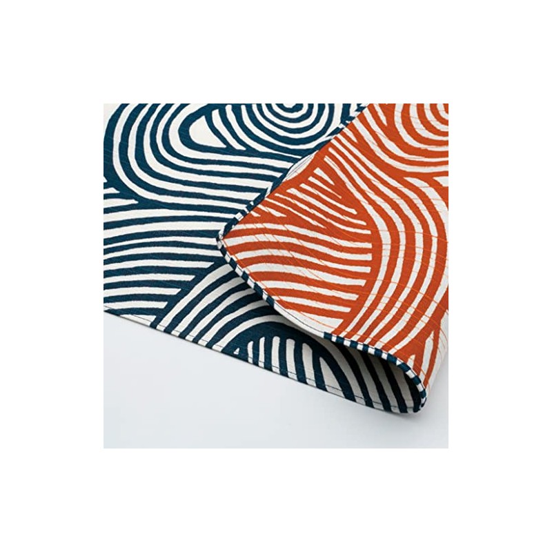 Musumi Furoshiki Isa Pattern Double-Sided Tie Eye Orange 18.9 inches