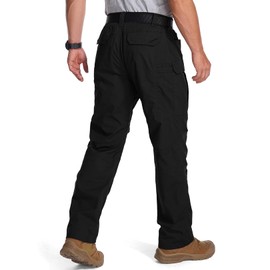 Aptint Men's Cargo Pants Ripstop Water Resistant Tactical Pants Lightweight Stretch Hiking Work Pants Outdoor Gear(9229,Black,36)