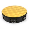 Hand Tambourine Double Row Percussion Polyester Drum Skin Solid Wood