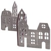 Decorative House Row Skyline Approx. 60 cm - Grey Wiped