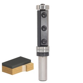 lnsert Carbide Top & Bottom Bearing Flush Trim Router Bit 1/2 Shank, 3/4" Cut Dia, 2" Cutting Length, Two Replaceable Cutters, Template Flush Cut/Trim Router Bit, for Wood Trimming, by SICWOOD