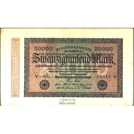 Banknote German Empire Rosenbg: 84a, watermark Rings 5stellige Kontrollnummer used (III) 1923 20.000 Mark (money for collectors - no means of payment)