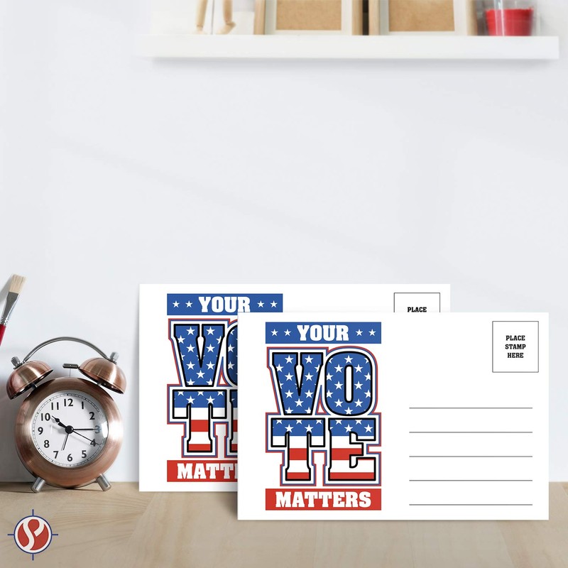 Your Vote Matters – Blank Patriotic Voting Post Cards for