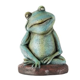 Alpine Corporation ZEN722 15" Thinking Frog Garden Statue – Whimsical Indoor/Outdoor Decorative Figurine, Durable Weather-Resistant, Charming Lawn or Tabletop Décor