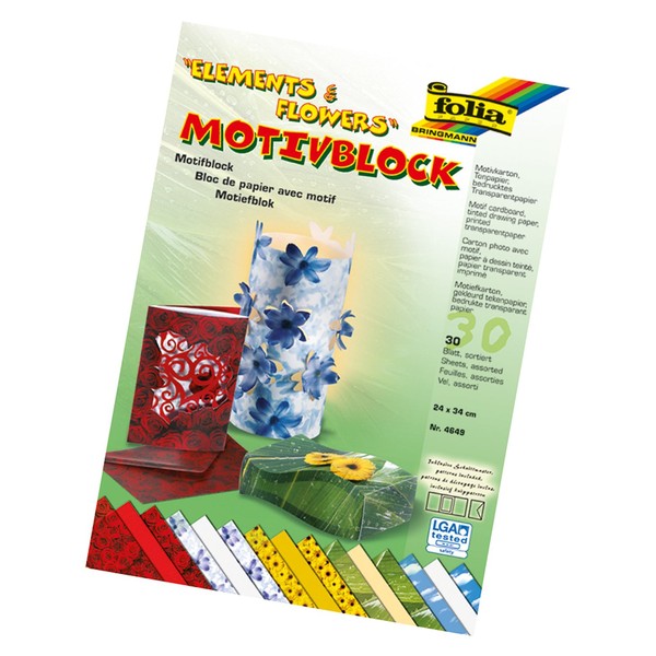 folia 4649 - Motivblock Elements and Flowers, 24 x 34