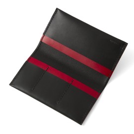 KAKURA Genuine Leather, Passbook & Passport Case, Artisan, Hand Sewn, Natural Leather, Tanned, Gift, Simple, Name Acceptable, urushi black